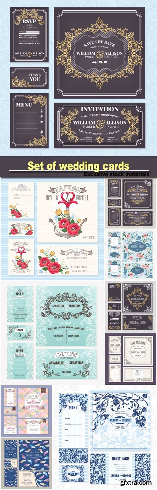 Set of wedding cards