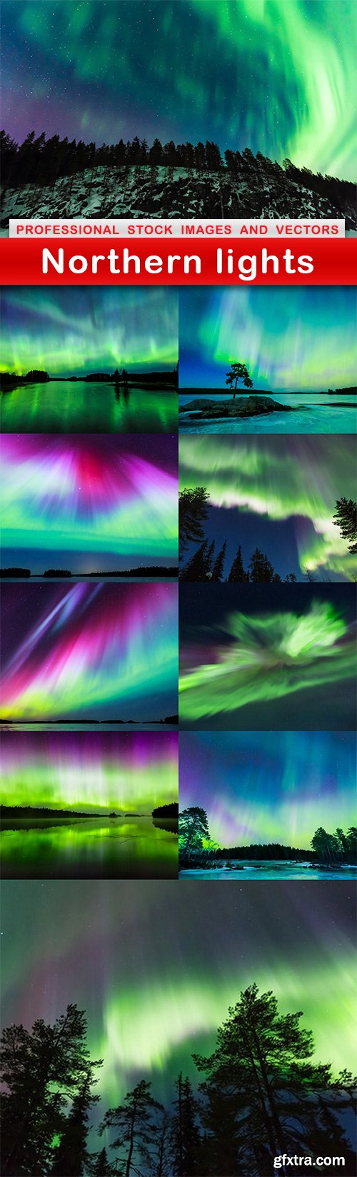 Northern lights - 10 UHQ JPEG