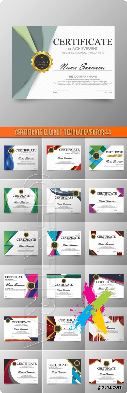 Certificate elegant template vector 44