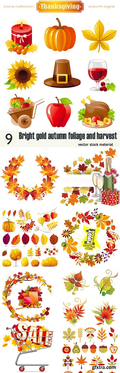 Bright gold autumn foliage and harvest