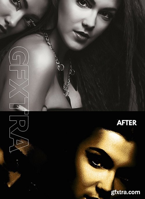 GraphicRiver - Dark Light Effect with Gold Silver and Bronze Skin Photoshop Action 17515658