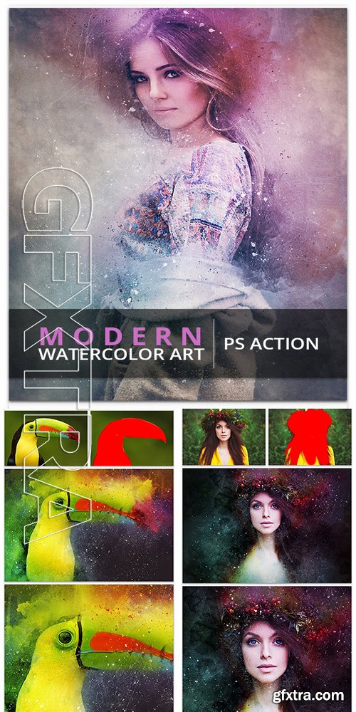 GraphicRiver - Modern Watercolor Art - PS Action 17467503