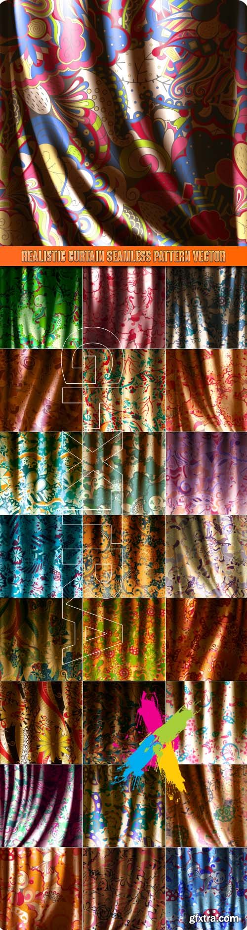Realistic curtain seamless pattern vector