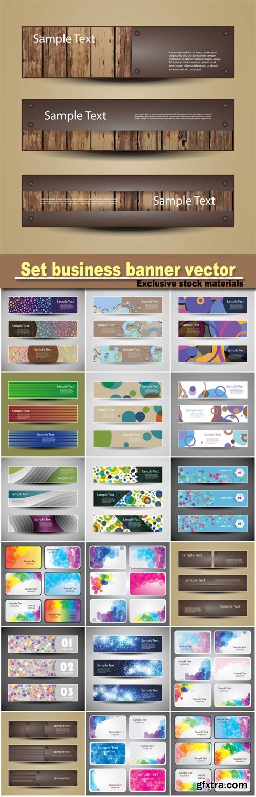 Set business banner vector