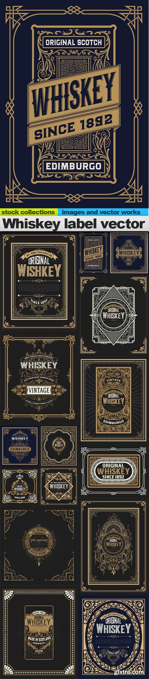 Whiskey label vector, 15 x EPS