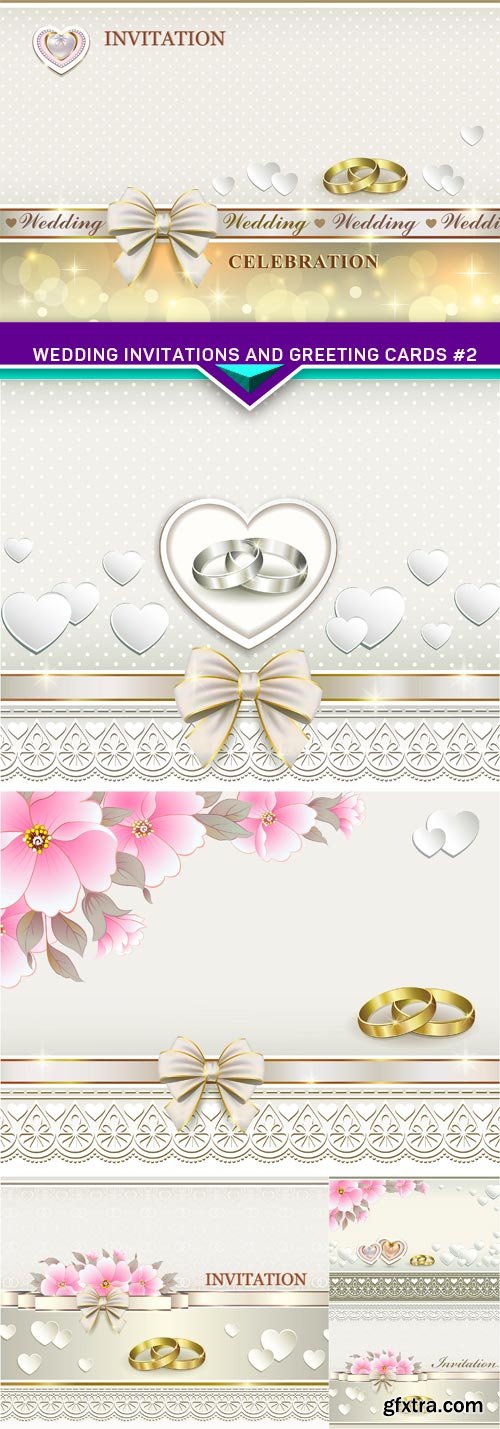 Wedding invitations and greeting cards vector #2 6X EPS