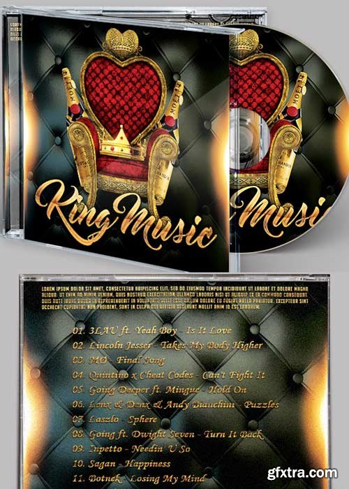 King Music CD Cover PSD Template