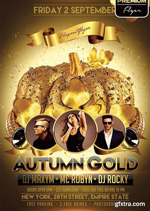 Autumn Gold V1 Flyer PSD Template + Facebook Cover