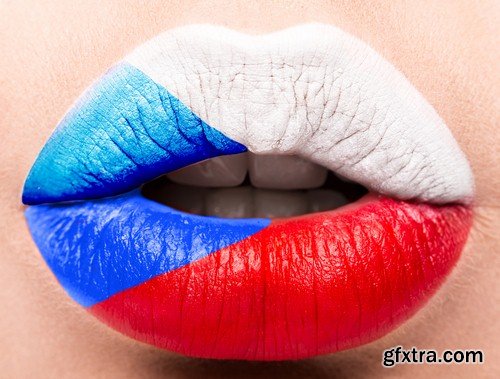 Country flags on the lips - 10 UHQ JPEG