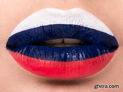 Country flags on the lips - 10 UHQ JPEG