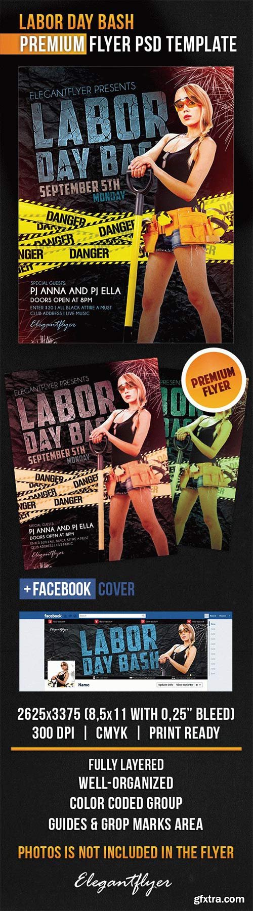 Labor Day Bash – Flyer PSD Template + Facebook Cover