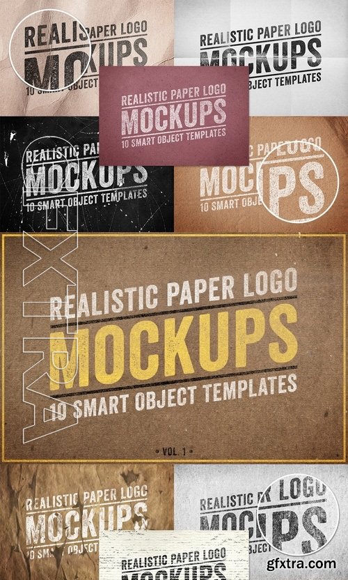 Realistic Paper Logo Mockups Volume 1