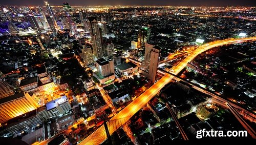 Collection of Bangkok panorama picture night city street skyscraper building 25 HQ Jpeg