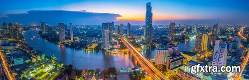 Collection of Bangkok panorama picture night city street skyscraper building 25 HQ Jpeg