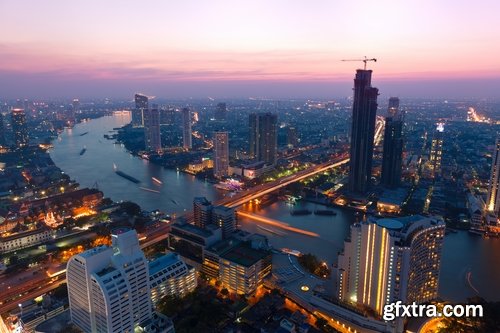 Collection of Bangkok panorama picture night city street skyscraper building 25 HQ Jpeg