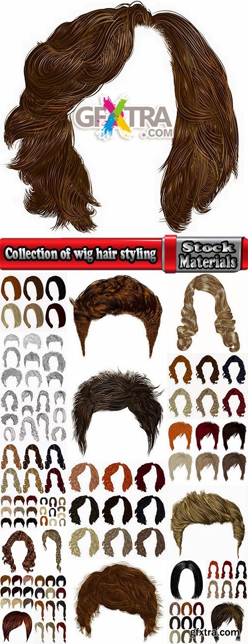 Collection of wig hair styling 25 EPS