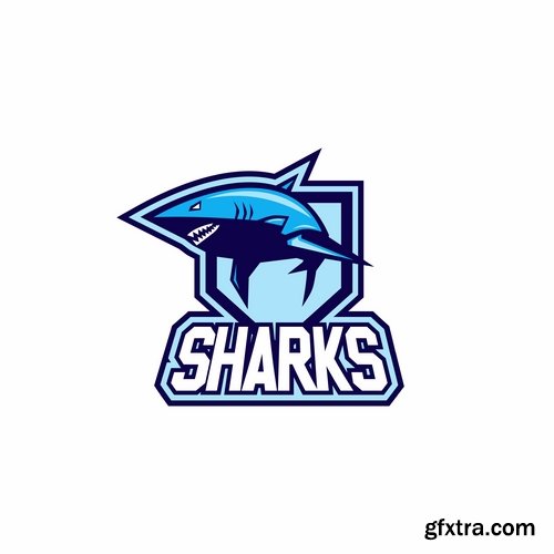 Collection of shark business logo vector image 25 EPS