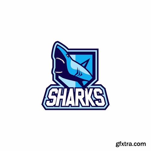 Collection of shark business logo vector image 25 EPS