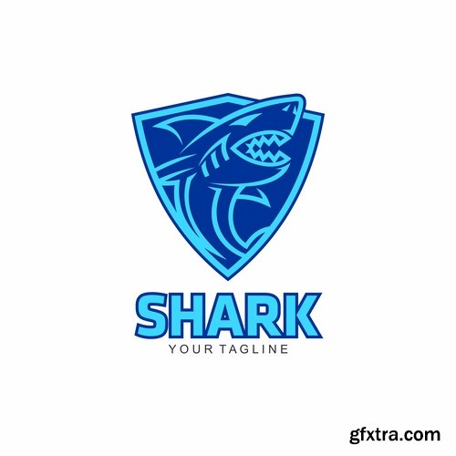 Collection of shark business logo vector image 25 EPS