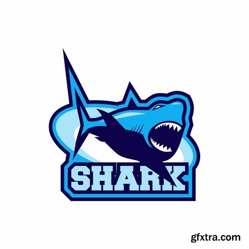 Collection of shark business logo vector image 25 EPS