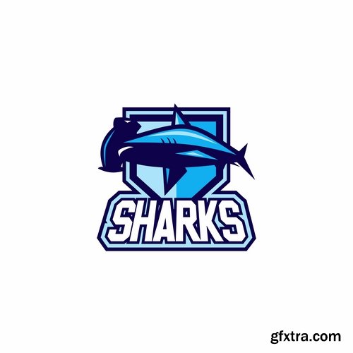 Collection of shark business logo vector image 25 EPS