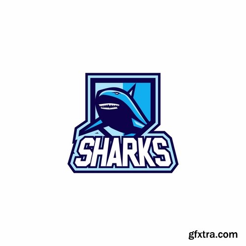 Collection of shark business logo vector image 25 EPS