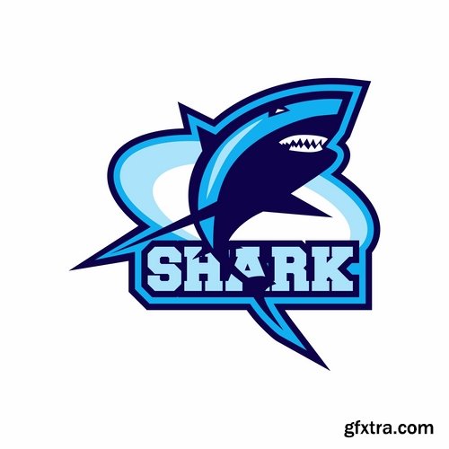 Collection of shark business logo vector image 25 EPS