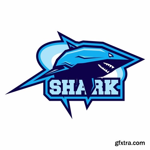 Collection of shark business logo vector image 25 EPS