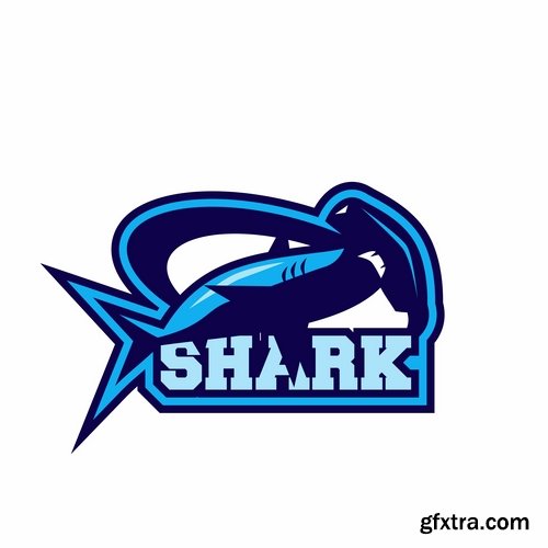 Collection of shark business logo vector image 25 EPS