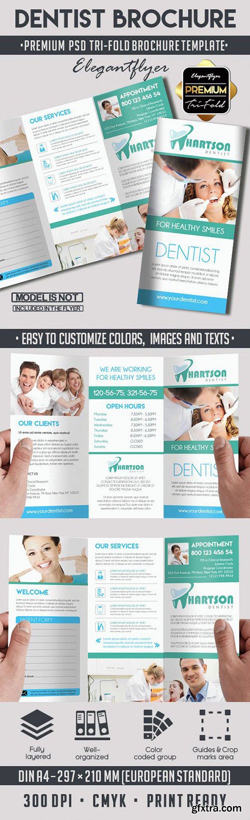 Dentist – Premium Tri-Fold PSD Brochure Template