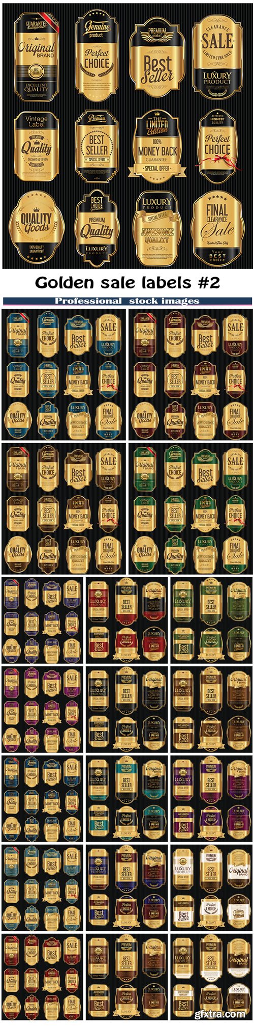 Golden sale labels retro vintage design #2