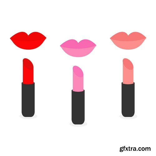 Lipstick and lip - 6 EPS