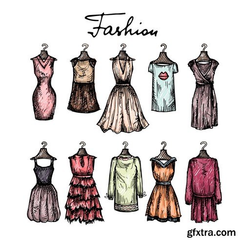 Dress on a hanger - 8 EPS