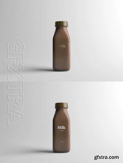 Milk Bottle Packaging Mock-Up