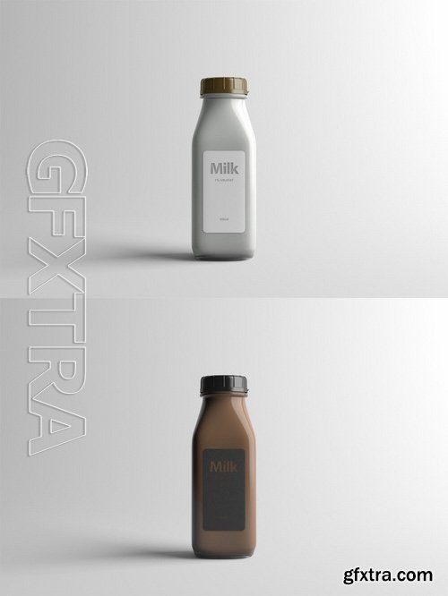 Milk Bottle Packaging Mock-Up