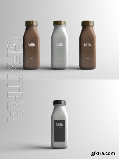 Milk Bottle Packaging Mock-Up