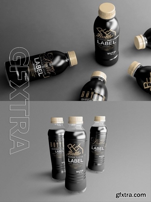 PET Bottle Shrink Sleeve Label Mockup