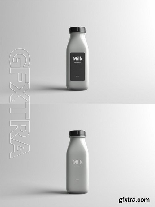 Milk Bottle Packaging Mock-Up