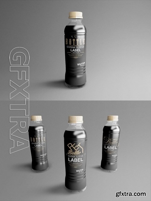 PET Bottle Shrink Sleeve Label Mockup