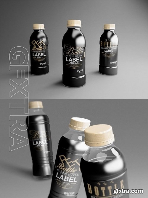 PET Bottle Shrink Sleeve Label Mockup