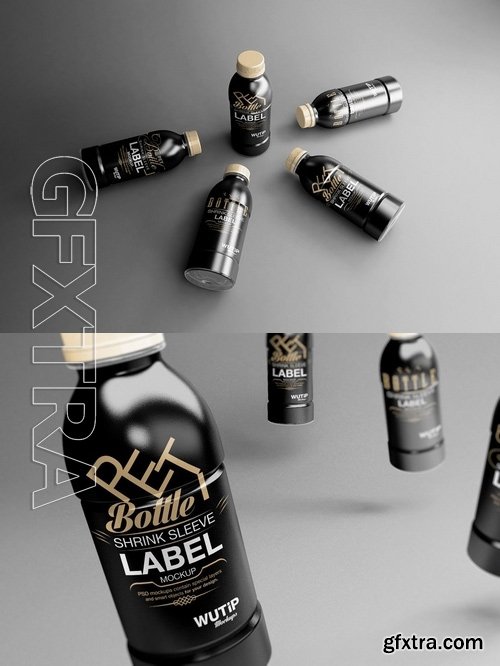 PET Bottle Shrink Sleeve Label Mockup