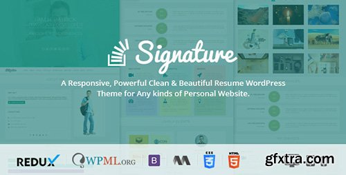 ThemeForest - Signature v1.0.3 - Responsive C Resume WordPress Theme - 9976530