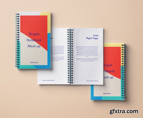 PSD Ringed Paper Notebook Mockup