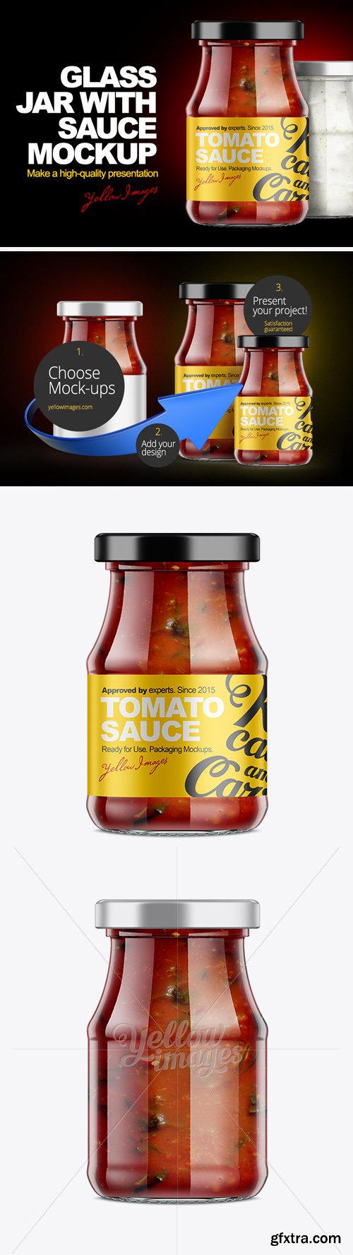 350g Glass Jar with Sauce Mockup