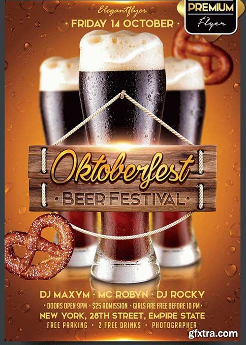 Oktoberfest Beer Festival V5 Flyer PSD Template + Facebook Cover