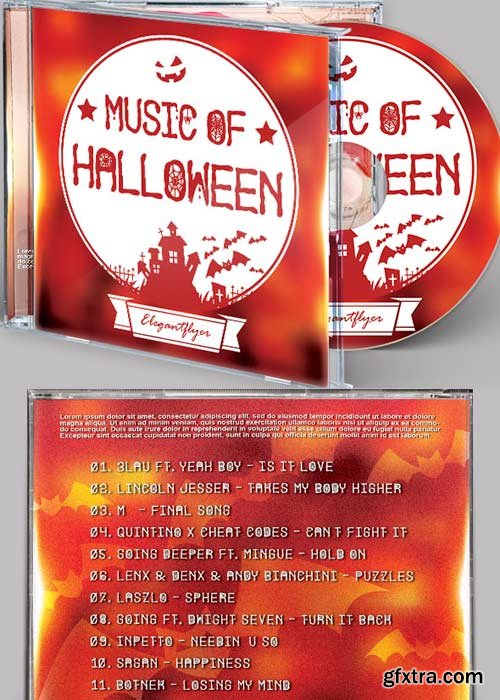 Halloween Music CD Cover PSD Template