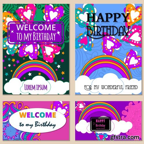 Happy Birthday template and mandala pattern, brochure, gift certificate, party invitation, congratulation