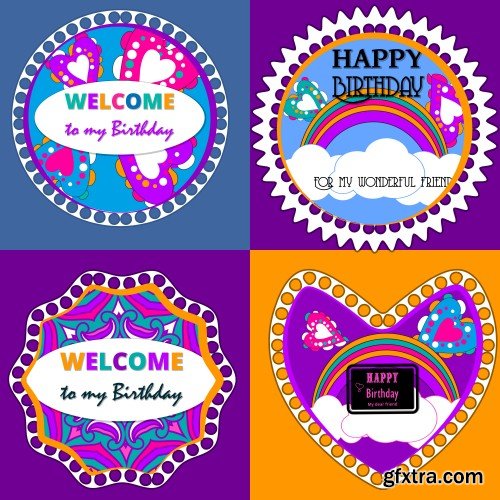 Happy Birthday template and mandala pattern, brochure, gift certificate, party invitation, congratulation