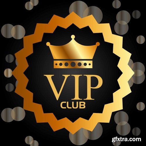 Collection of gold sticker label background is the crown logo icon vector image 25 EPS