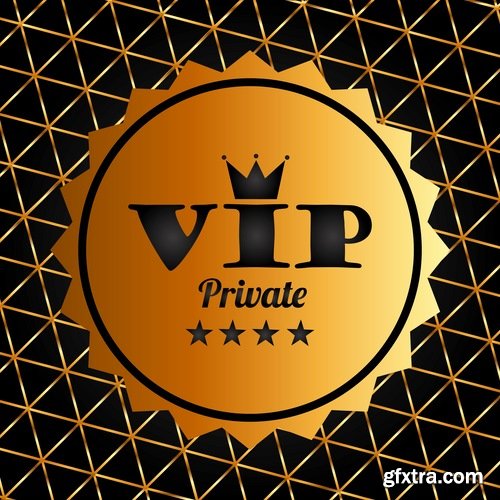 Collection of gold sticker label background is the crown logo icon vector image 25 EPS